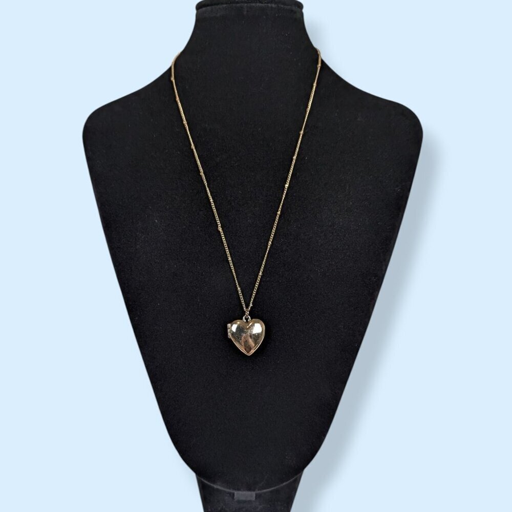 Puffy Heart Locket Pendant Necklace - Picture 2 of 6